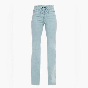 IRO Velha Lace Up Suede Bootcut Pants Sky Blue FR 34 (US 2)